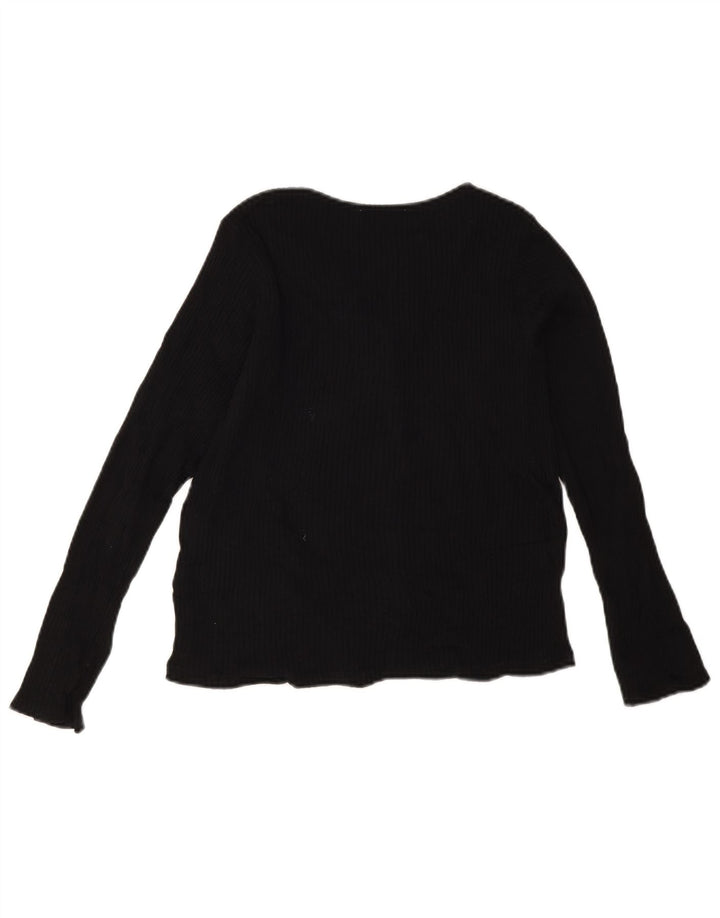Crop Top pentru femei Zara cu mânecă lungă UK 12 Medium Negru