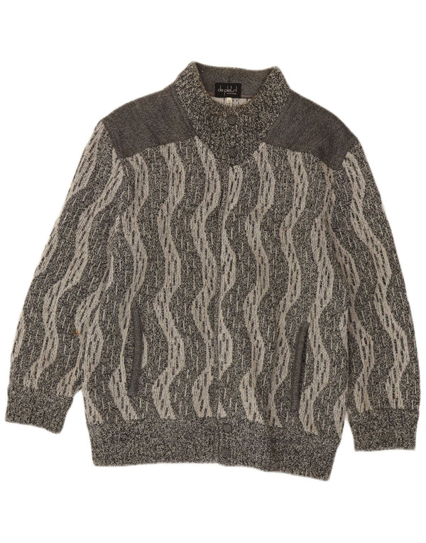 Pulover cardigan pentru bărbați De Pletrl IT 50 Lână Chevron Gri Mediu