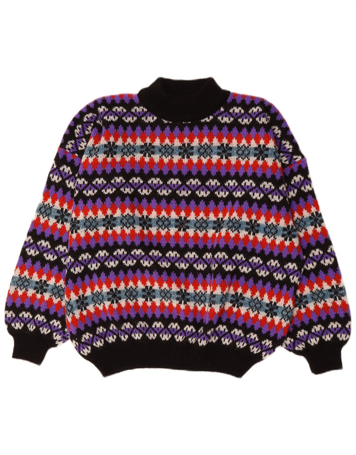 Pulover Vintage pentru bărbați cu gât țestoasă, mare, multicolor, Fair Isle