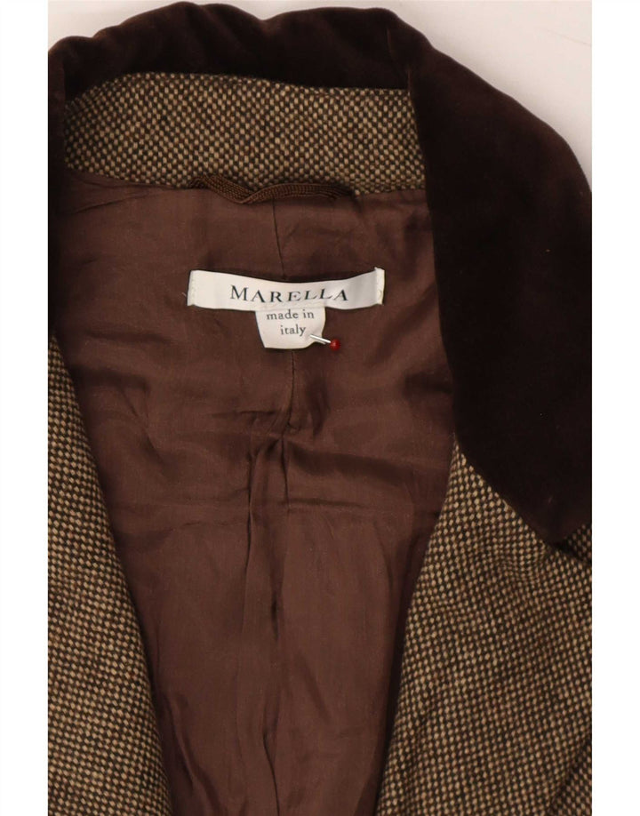 Jachetă Blazer deschisă pentru femei Marella UK 14 mare, gri, lână color bloc