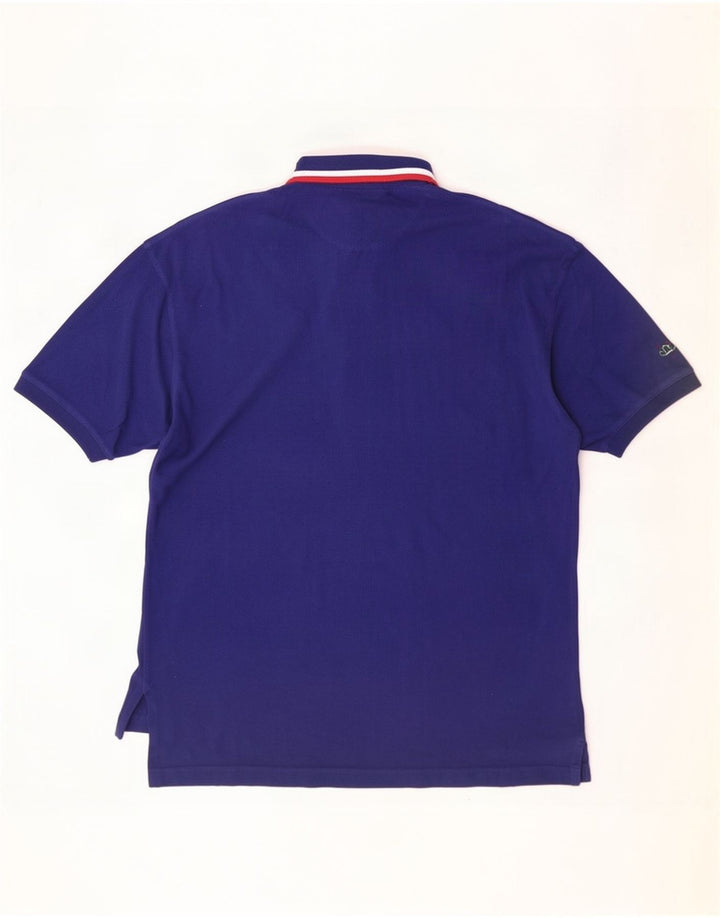 Tricou polo Izod pentru bărbați, bumbac cu dungi albastre medii