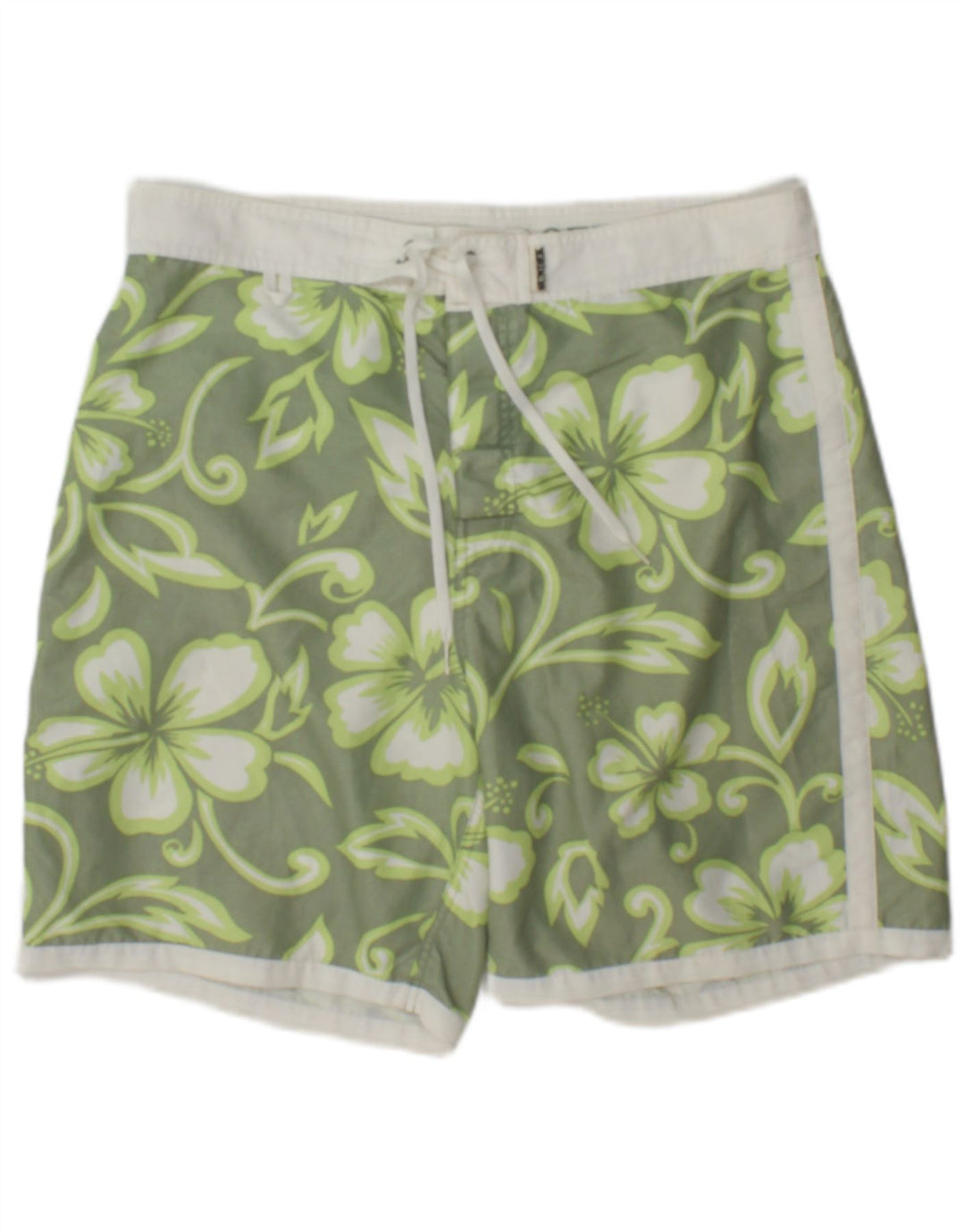 Sundek Pantaloni scurți de înot pentru bărbați, mari, verde, cu flori din poliester