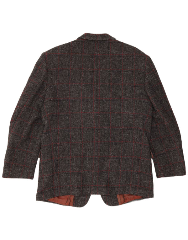 Jachetă pentru bărbați Scirocco Harris Tweed cu 2 nasturi, UK 40, mare, cu carouri gri