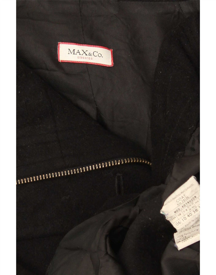 Max & Co. Pardesiu supradimensionat pentru femei UK 10 mic din lână neagră