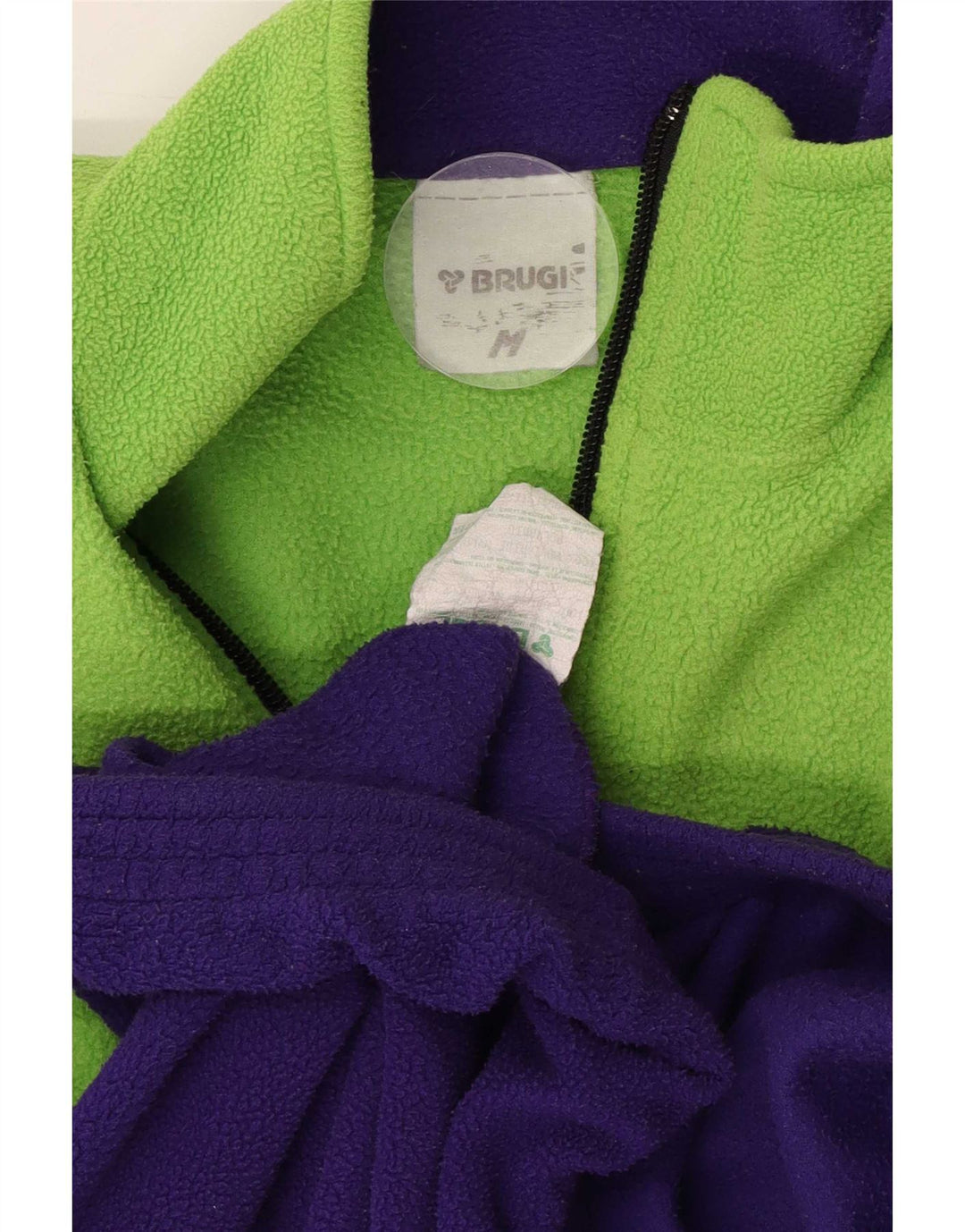 Pulover din lână pentru bărbați Brugi, cu fermoar, mov, poliester color bloc