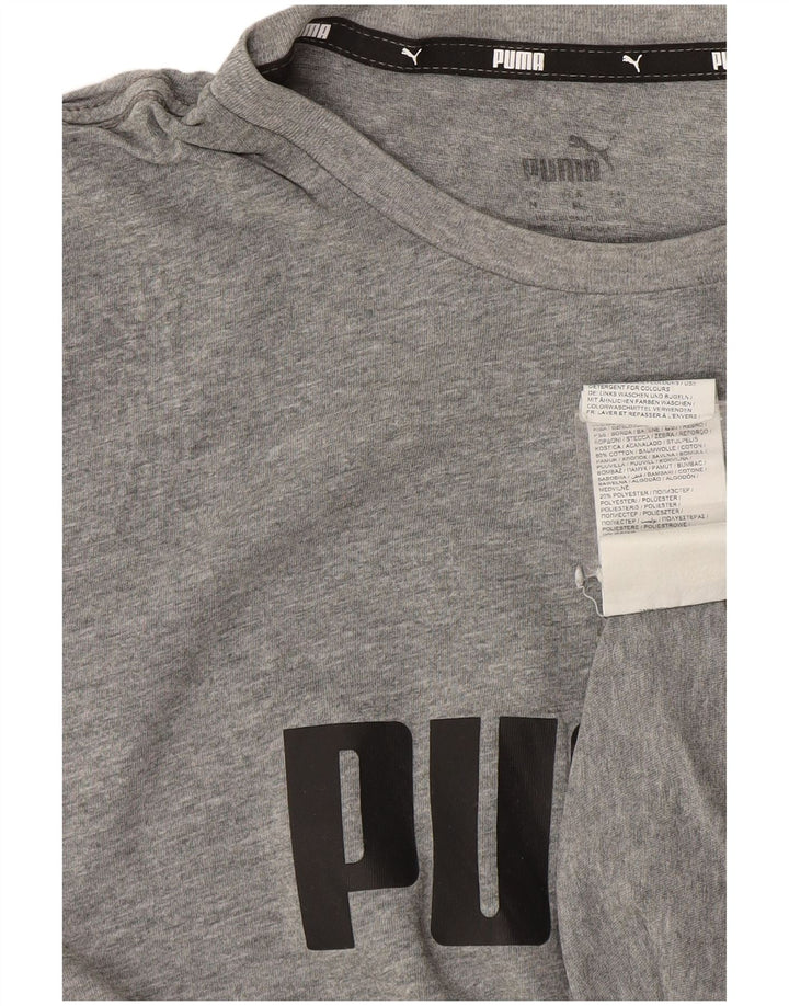 Tricou grafic Puma pentru bărbați Top, bumbac, gri mediu