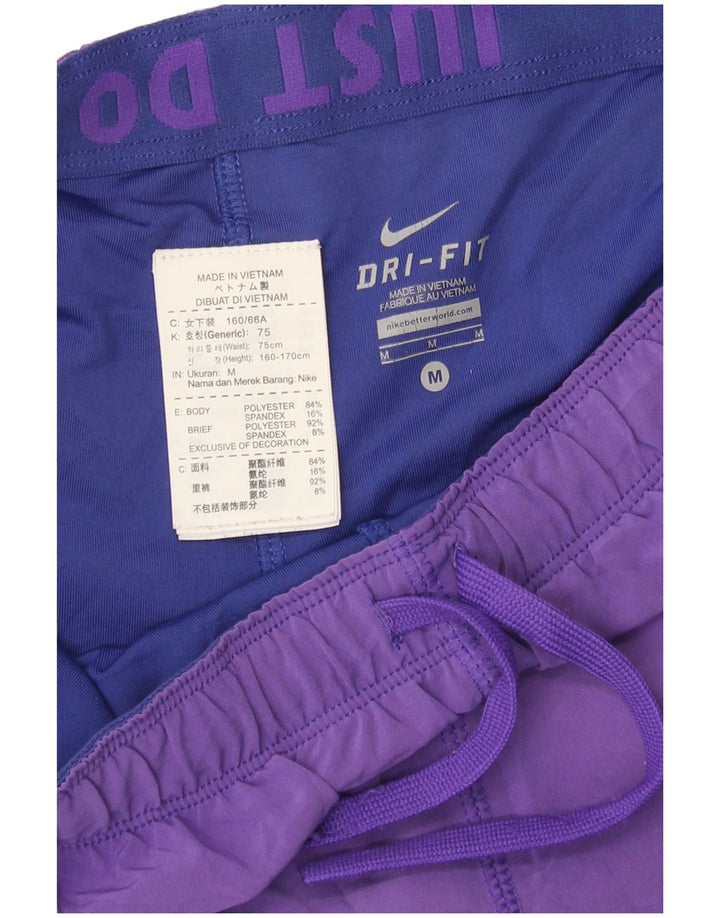Pantaloni scurți sport Nike Dri Fit pentru femei UK 14 Poliester violet mediu
