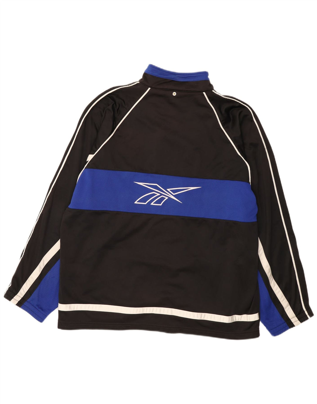 Jachetă de top pentru trening grafic Reebok pentru bărbați, mare, negru, poliester color bloc