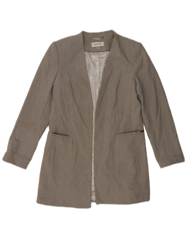 Jachetă pentru femei CALVIN KLEIN cu paragate deschise US 12, mare, gri, poliester