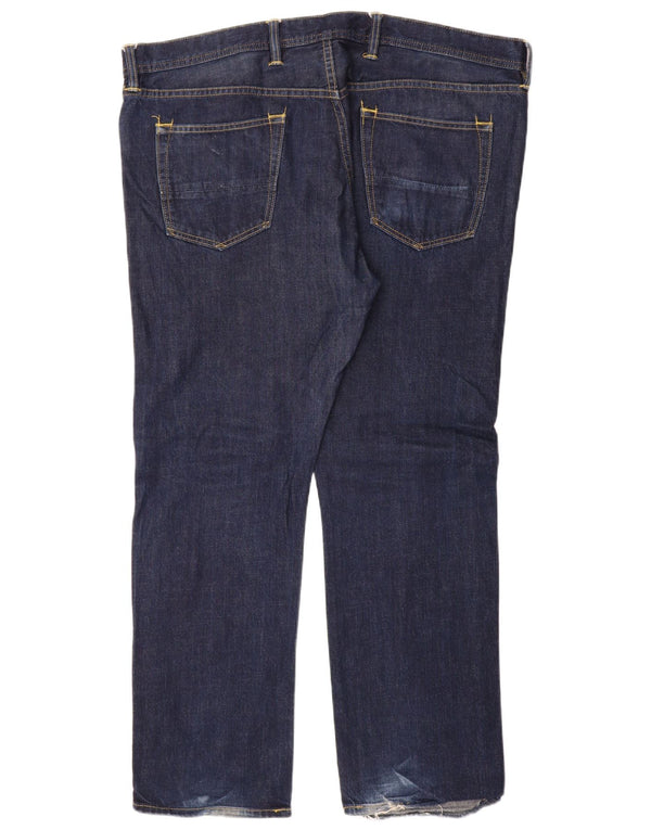Marks & Spencer Mens Straight Jeans W42 L31 Navy Blue Cotton