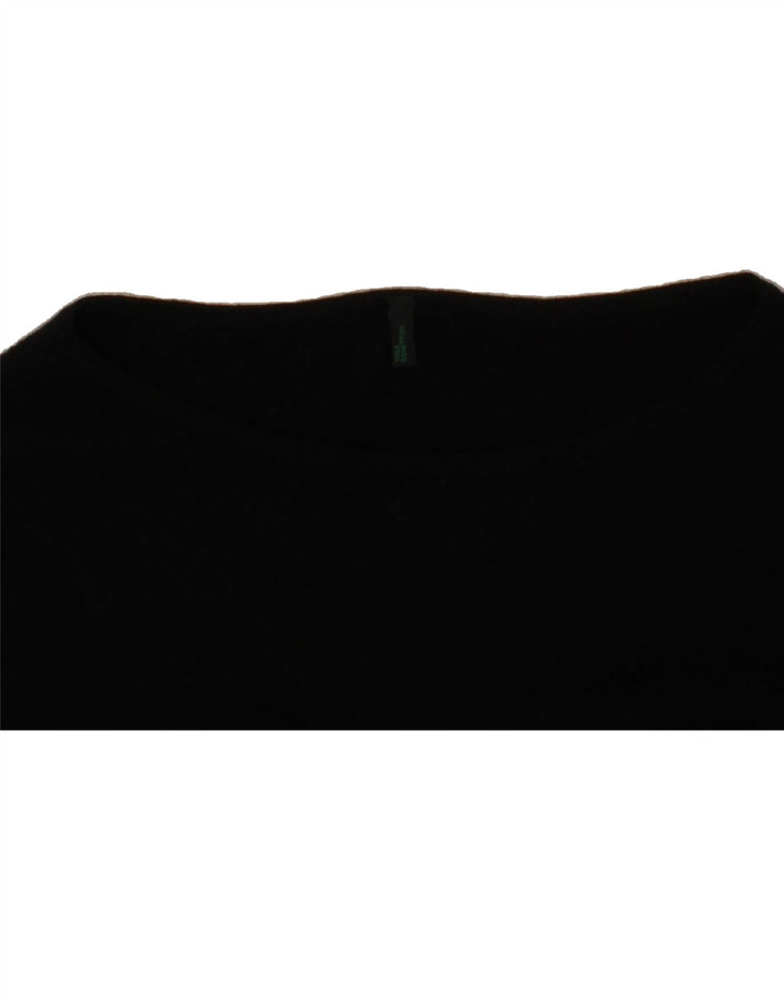 BENETTON Womens Jumper Dress UK 12 Medium Black Vintage Benetton and Second-Hand Benetton from Messina Hembry 