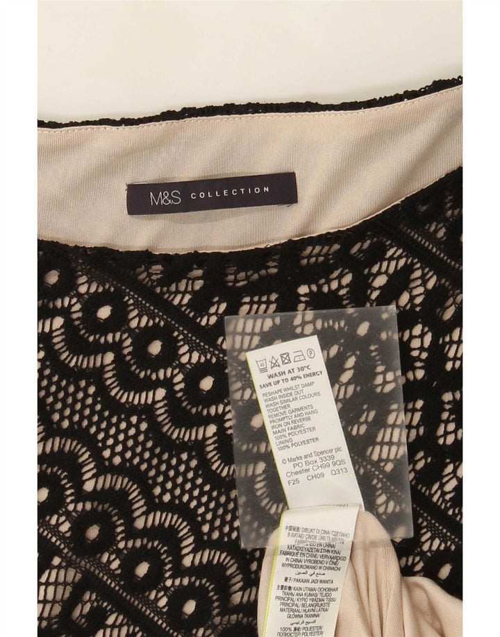 Rochie pentru femei Marks & Spencer din dantela UK 12 Medium Black Floral