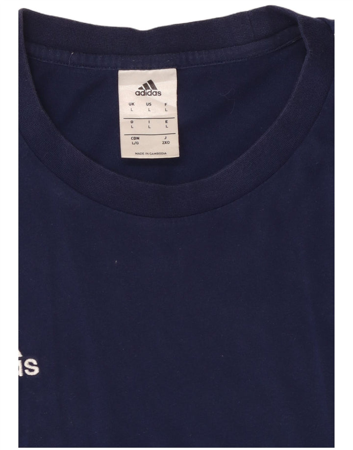 Tricou pentru bărbați ADIDAS Top mare din bumbac bleumarin
