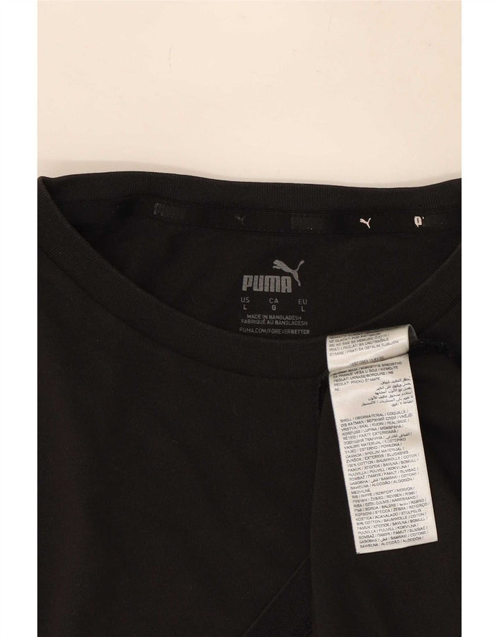 Tricou grafic Puma pentru bărbați Top mare din bumbac negru