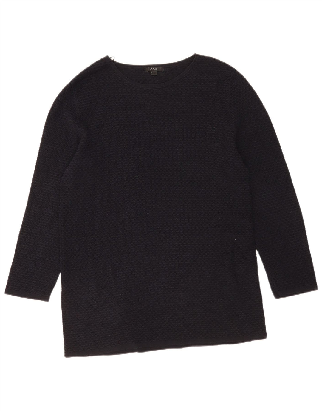 Cos Top pentru femei cu mâneci 3/4 UK 10 mic bumbac negru