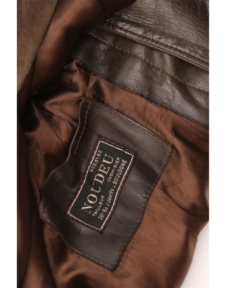 Jachetă de piele vintage pentru bărbați UK 42 XL din piele maro