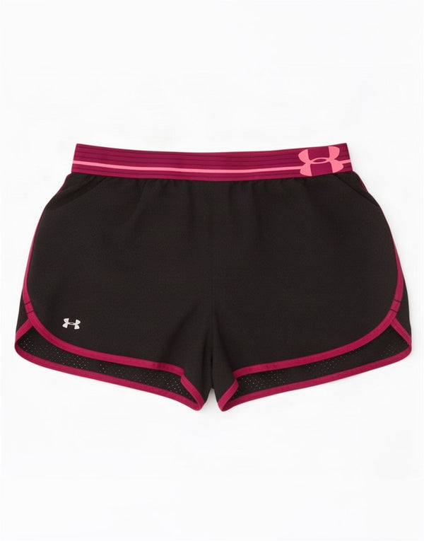 Pantaloni scurți sport Under Armour pentru femei Heat Gear UK 12 Medium Black Colorblock