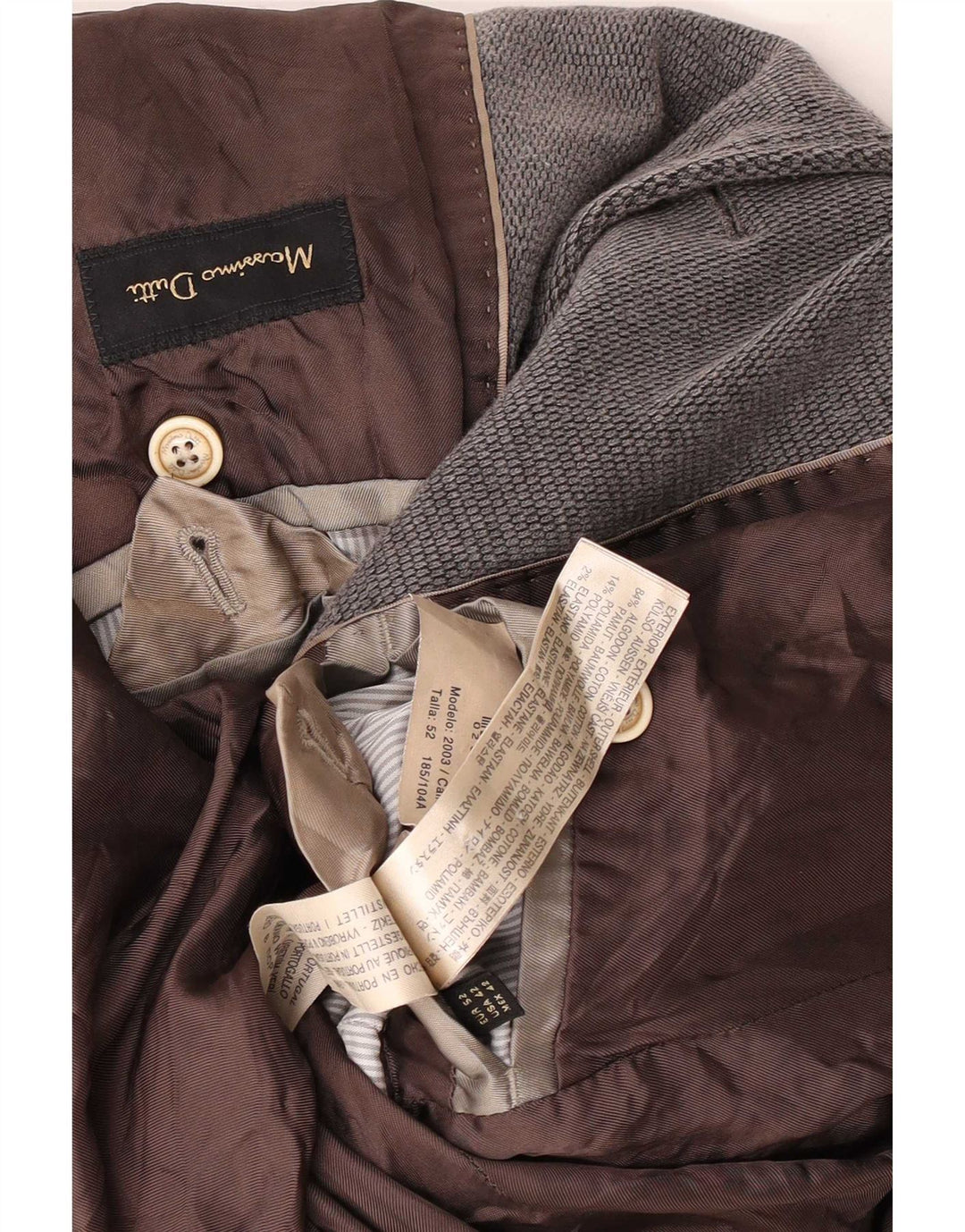 Massimo Dutti Jachetă pentru bărbați cu 2 nasturi EU 52 Bumbac mare gri