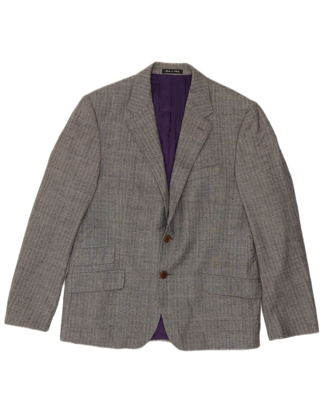 Sacou Paul Smith pentru bărbați, cu 2 nasturi, UK 40, lână mare, gri cu dungi