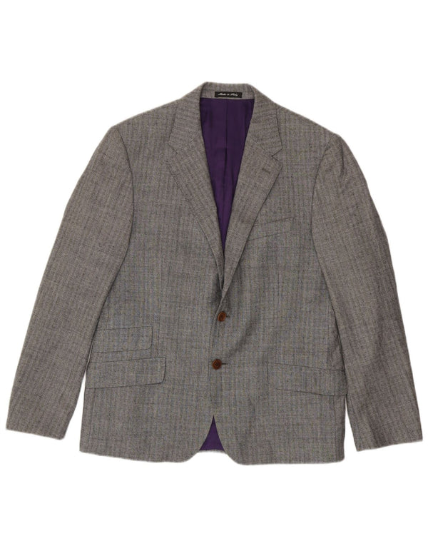Sacou Paul Smith pentru bărbați, cu 2 nasturi, UK 40, lână mare, gri cu dungi