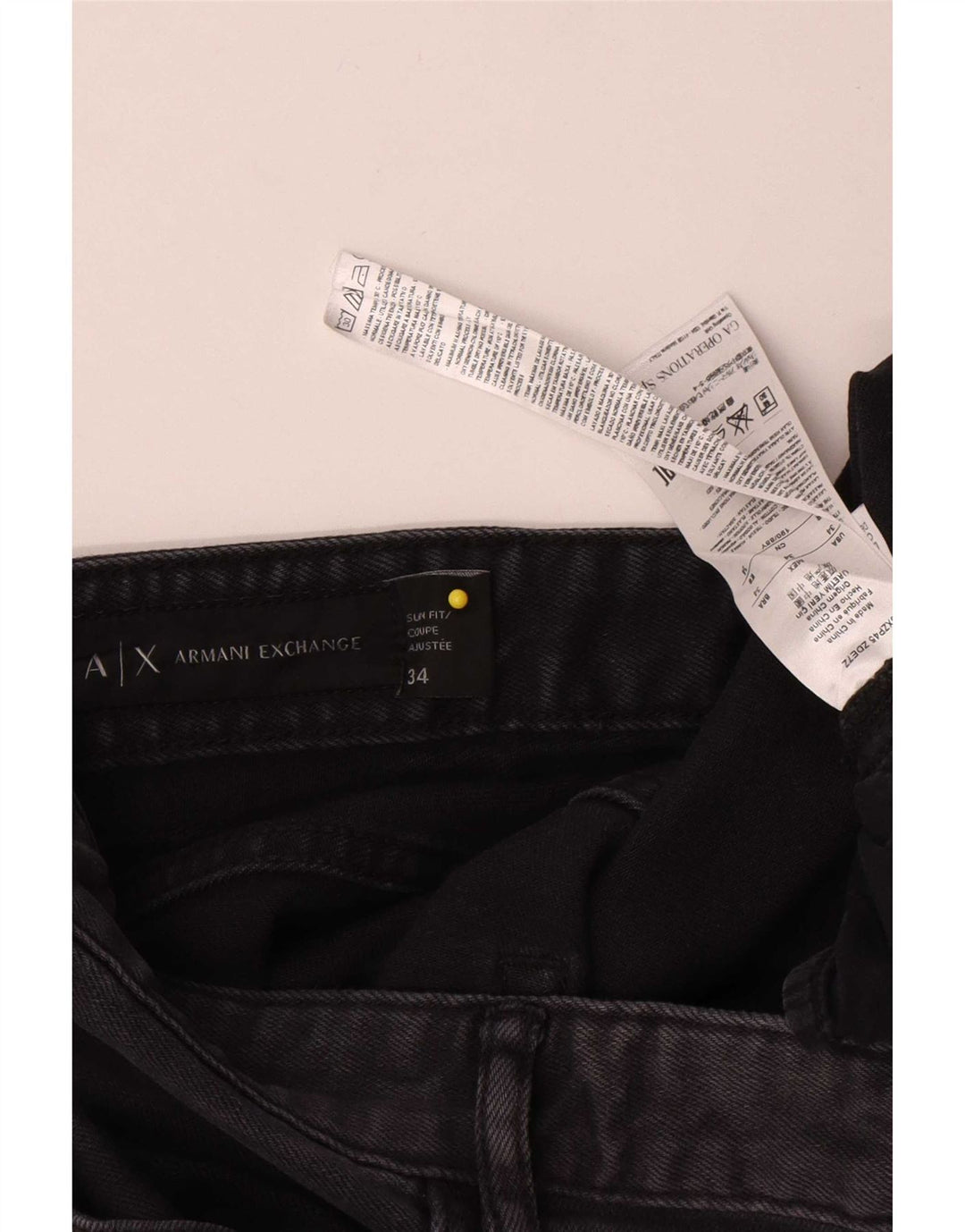 Blugi slim pentru bărbați Armani Exchange W34 L33 bumbac negru