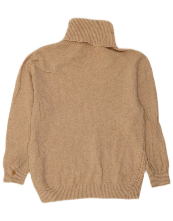 Pulover de damă Zara cu gât rulat, bumbac mediu, bej, UK 12
