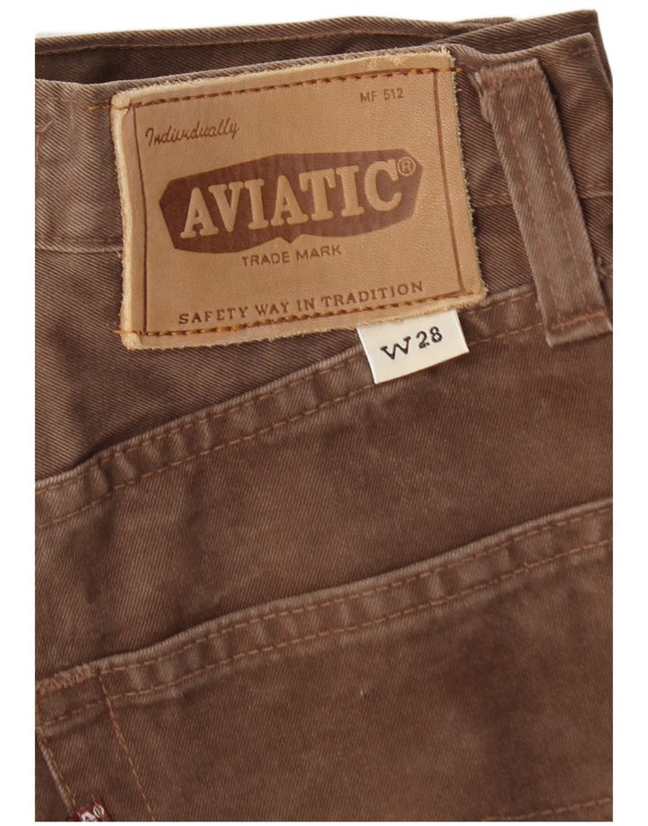 Blugi conici pentru femei AVIATIC W28 L31 bumbac maro