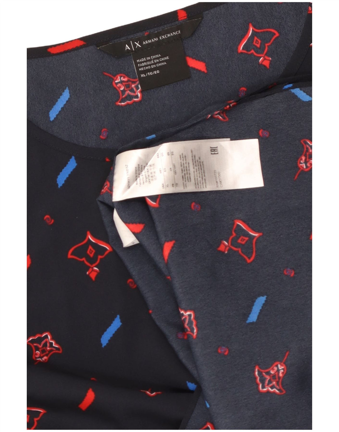 ARMANI EXCHANGE Bluză fără mâneci pentru femei UK 18 XL Bleumarin Geometric