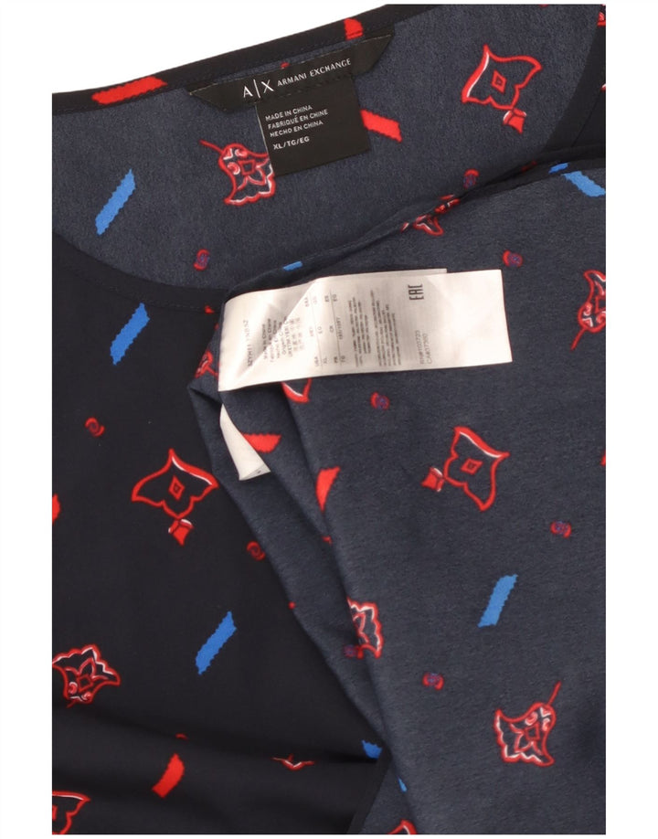 ARMANI EXCHANGE Bluză fără mâneci pentru femei UK 18 XL Bleumarin Geometric