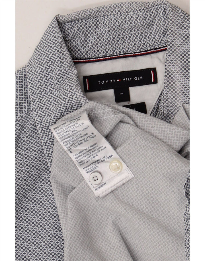 Cămașă TOMMY HILFIGER pentru bărbați, bumbac cu pete albastre medii