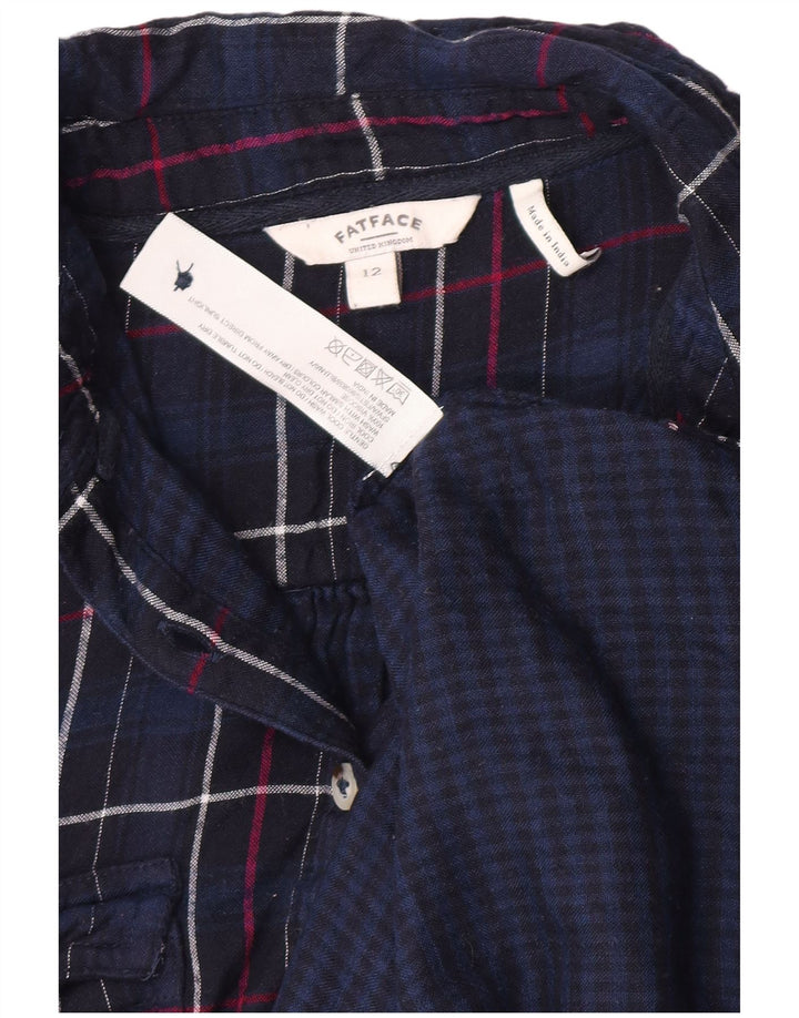 Cămașă de flanel pentru femei Fat Face UK 12 Medium Bluemarin Check Viscose