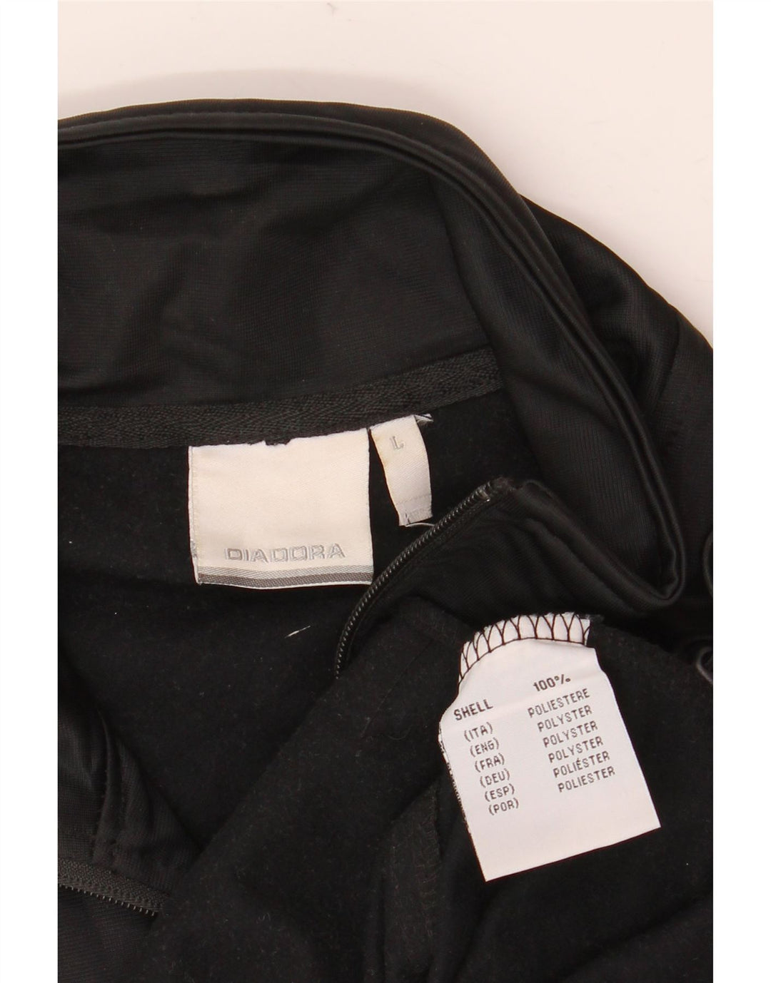 Jachetă de trening pentru bărbați Diadora, mare, negru, poliester color bloc