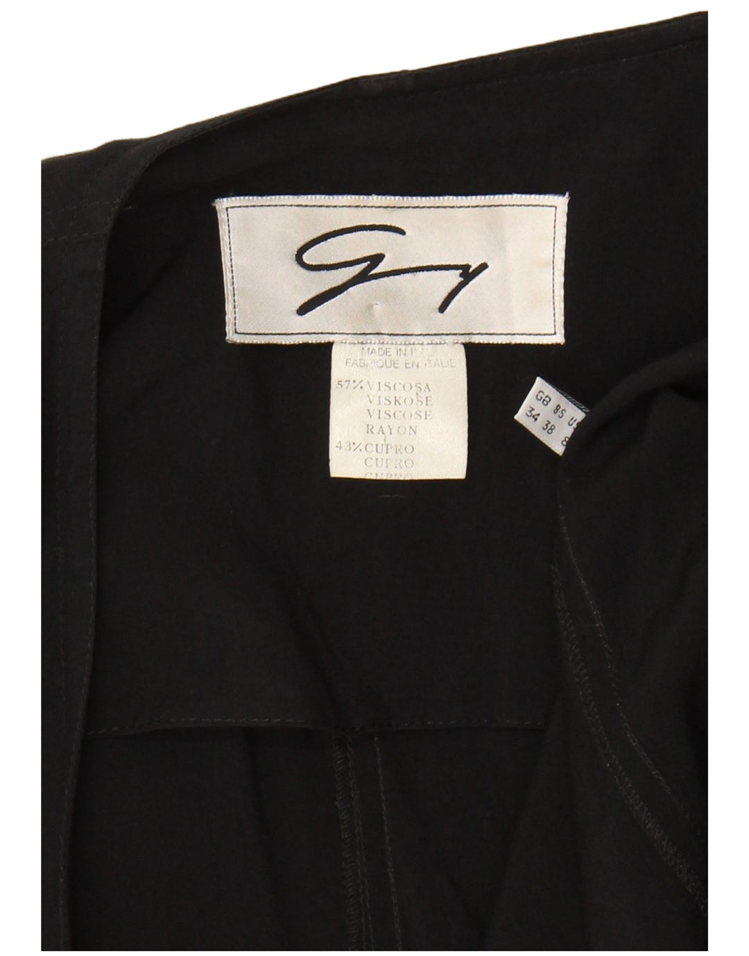 GENNY Womens Longline Short Sleeve Blazer Jacket US 8 Medium Black Viscose