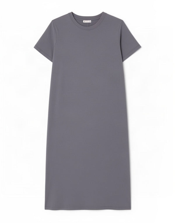 Rochie tricou pentru femei Zara UK 12, bumbac gri mediu