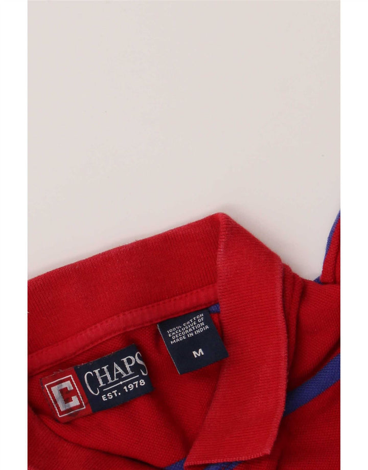 Cămașă polo pentru bărbați Chaps, bumbac cu dungi roșii medii