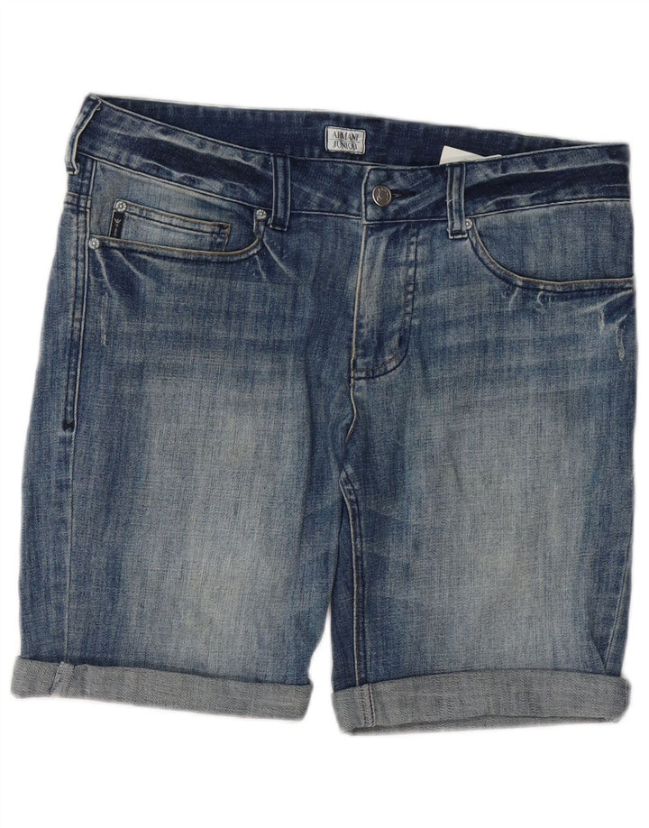 Pantaloni Scurt Denim Armani Junior Băieți 14-15 Ani W34 Bumbac Albastru