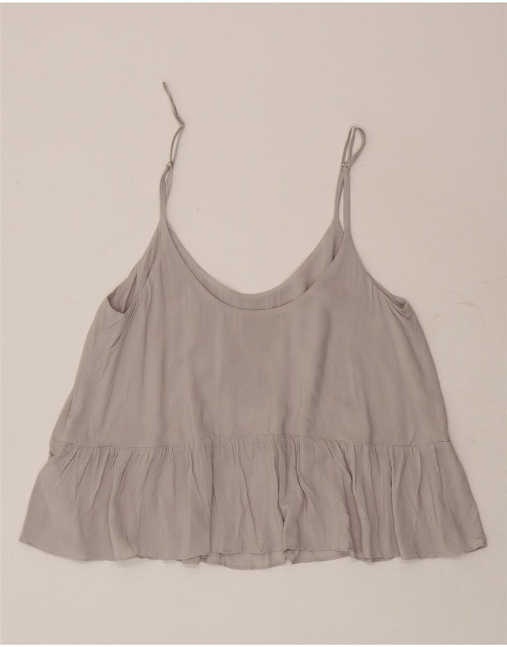Topshop Womens Cami Top UK 10 Small Grey Viscose