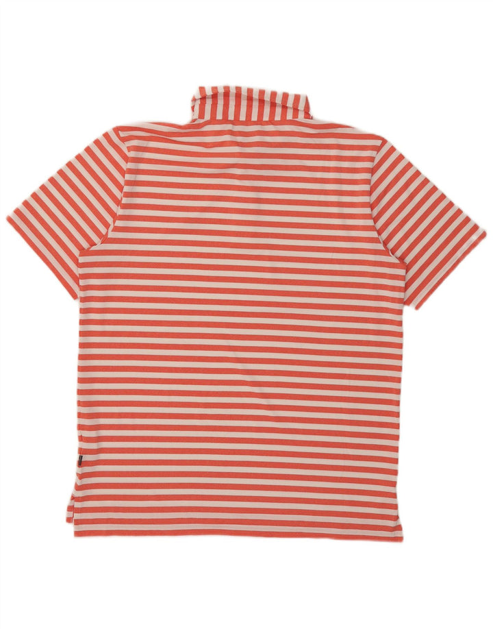 Tricou polo Calvin Klein pentru bărbați, poliester cu dungi portocaliu mediu