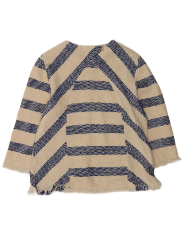 Bluză pentru femei Zara cu mâneci 3/4, UK 12, bumbac cu dungi alb mediu