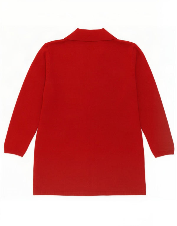 Pulover cardigan pentru femei Zara UK 16, mare, roșu, acrilic