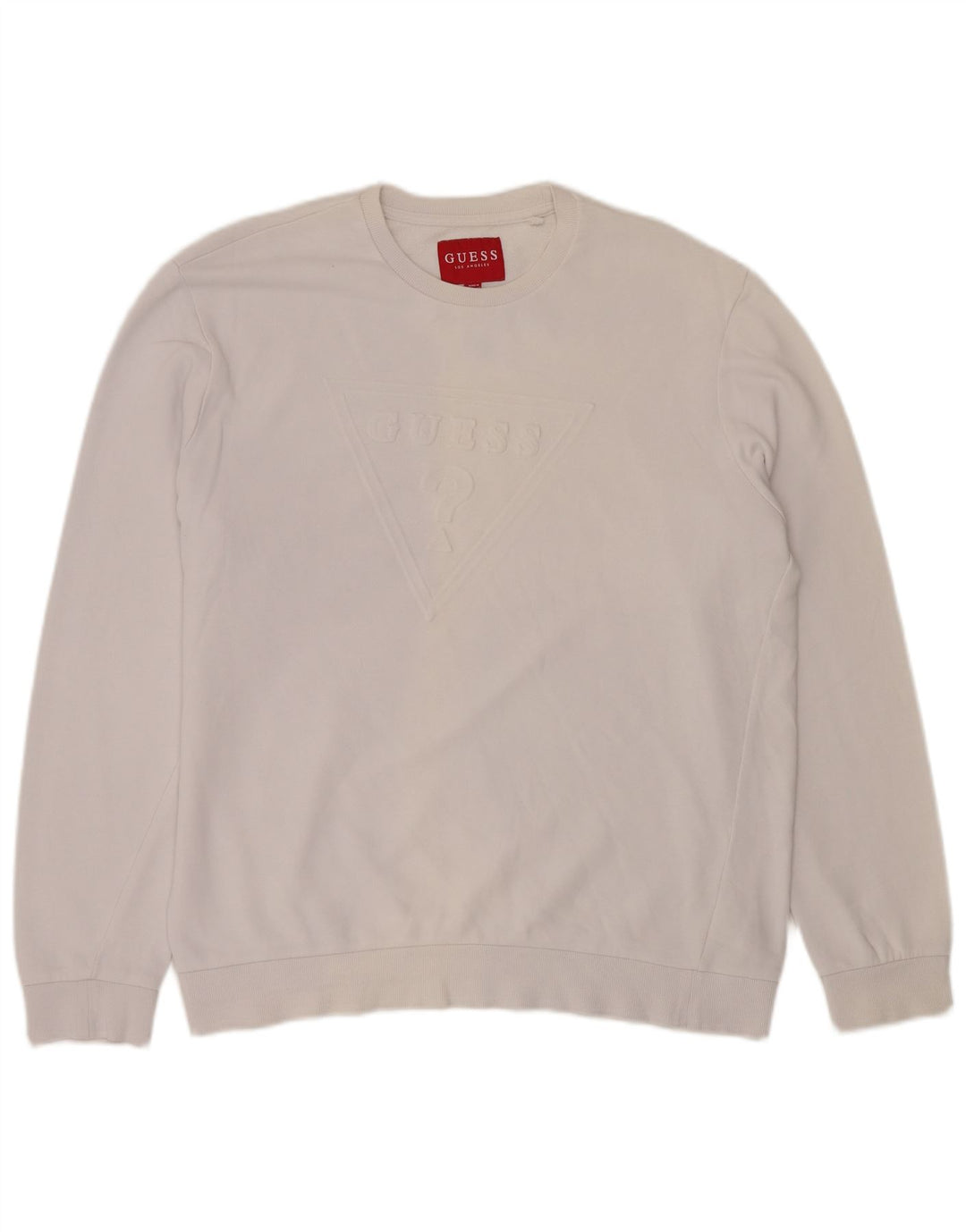 Pulover grafic pentru bărbați Guess, XL, bumbac alb