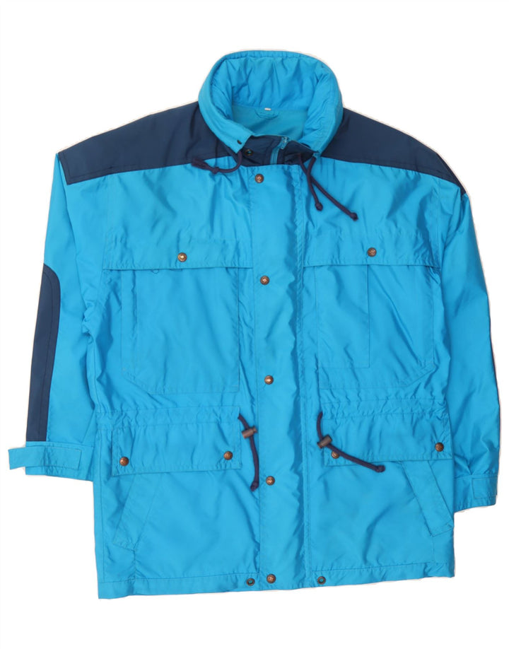 VINTAGE Mens Loose Fit Utility Jacket IT 48 Medium Blue Colourblock Vintage Vintage and Second-Hand Vintage from Messina Hembry 