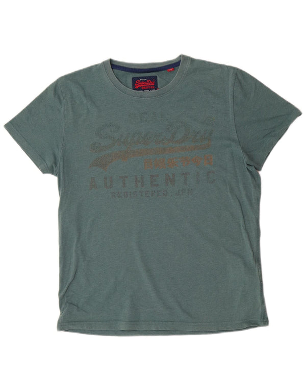 Tricou grafic Superdry pentru femei, UK 18 XL, bumbac verde