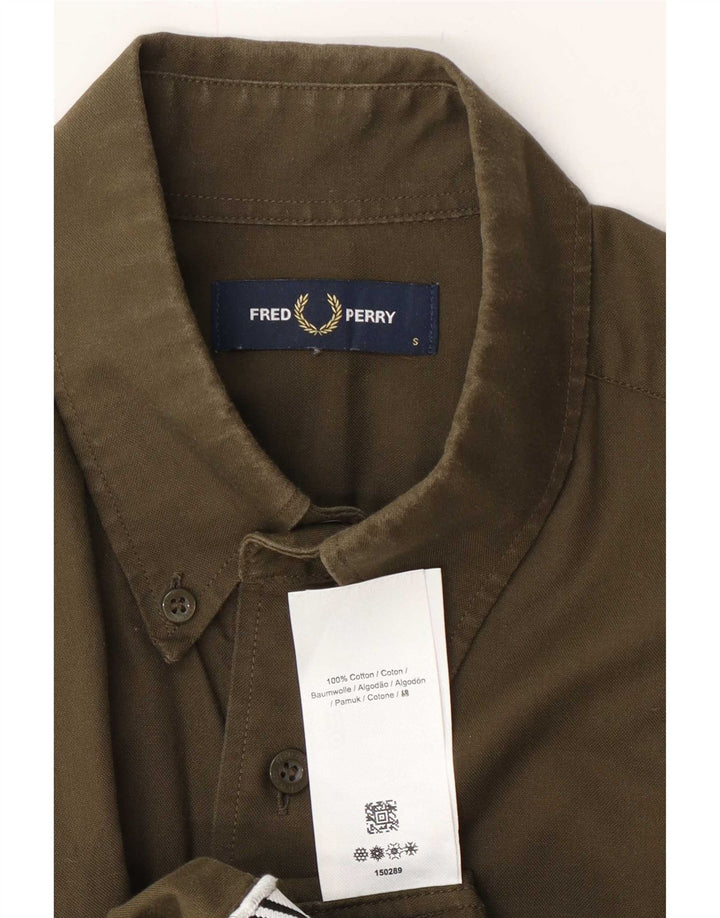Cămașă Fred Perry pentru bărbați, bumbac kaki mic