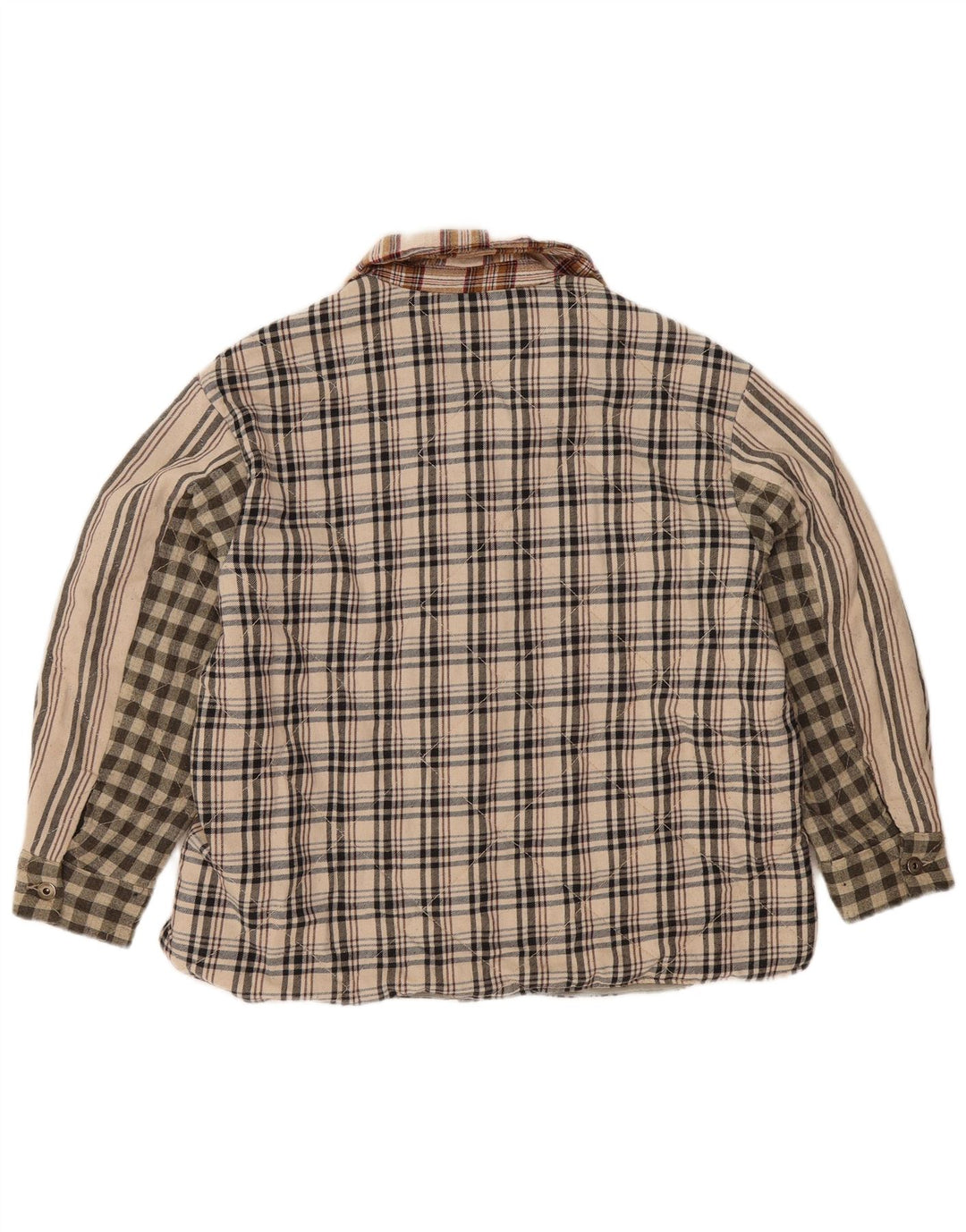 Cămașă de flanel Lumberjack pentru femei Zara UK 16, mare, bej, poliester mozaic
