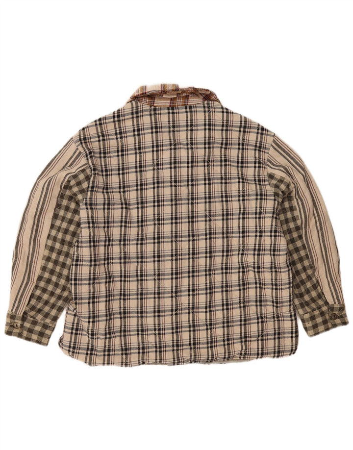 Cămașă de flanel Lumberjack pentru femei Zara UK 16, mare, bej, poliester mozaic
