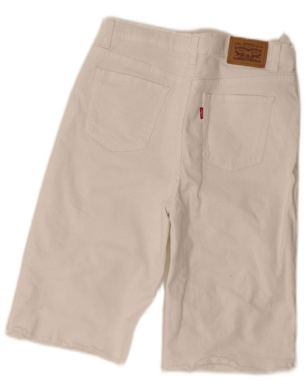 Bermude cu talie înaltă Levi's pentru fete 13-14 ani W26 alb
