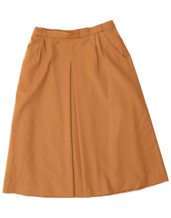 Fustă vintage pentru femei cu talie înaltă în formă de A EU 38 Medium W26 Brown Lână virgină