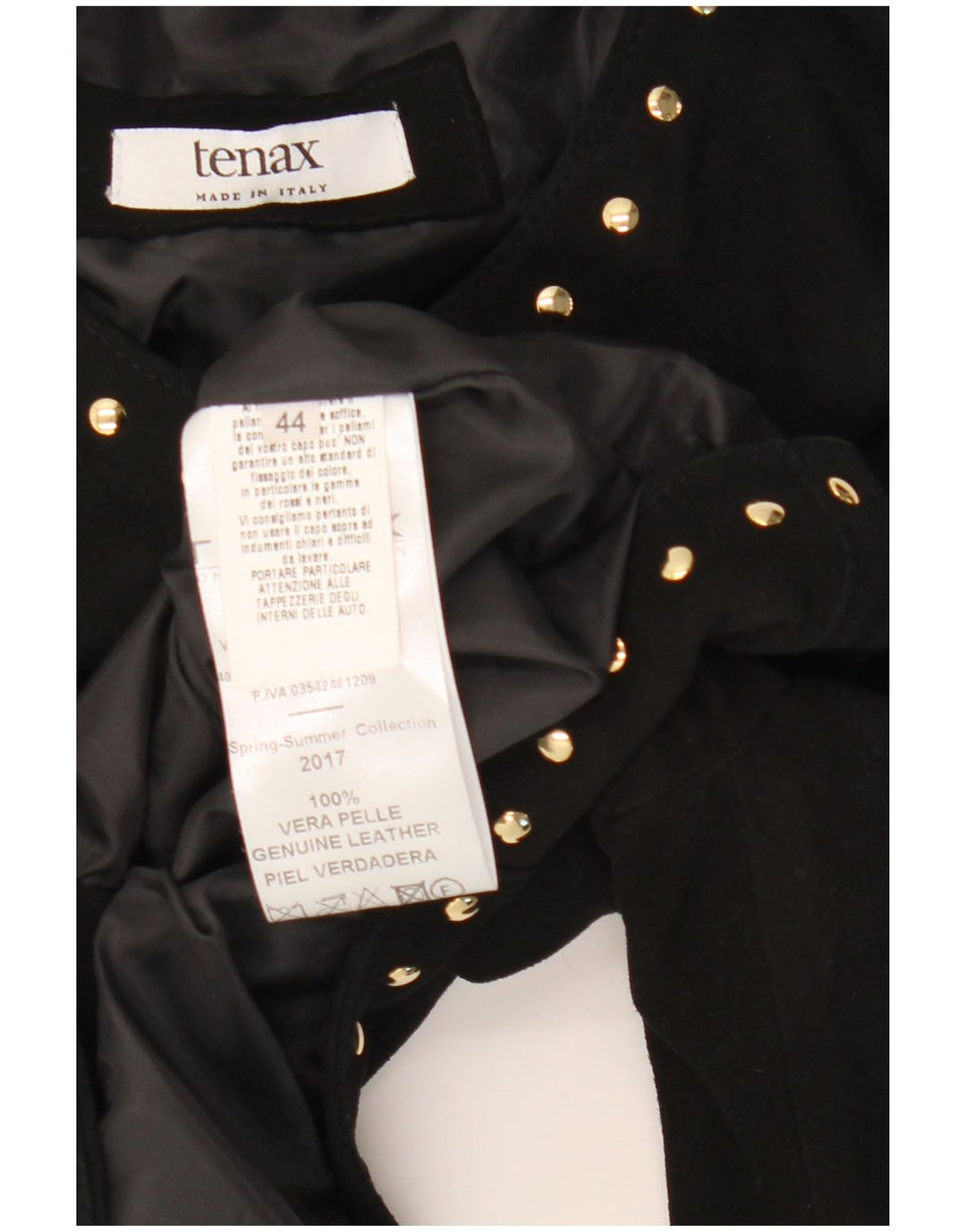 Jachetă Bolero de piele intoarsă cu mâneci 3/4 pentru femei Tenax IT 44 Medium din piele neagră