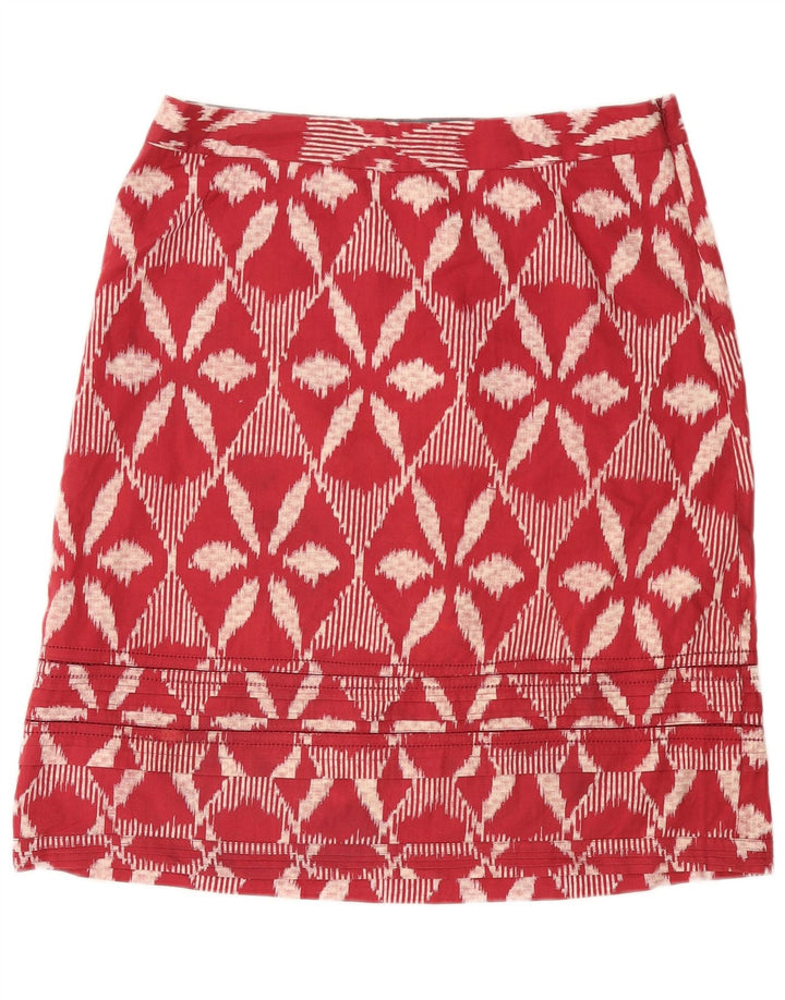 Fusta mini pentru femei White Stuff UK 14 Large W34 Burgundy Floral Bumbac